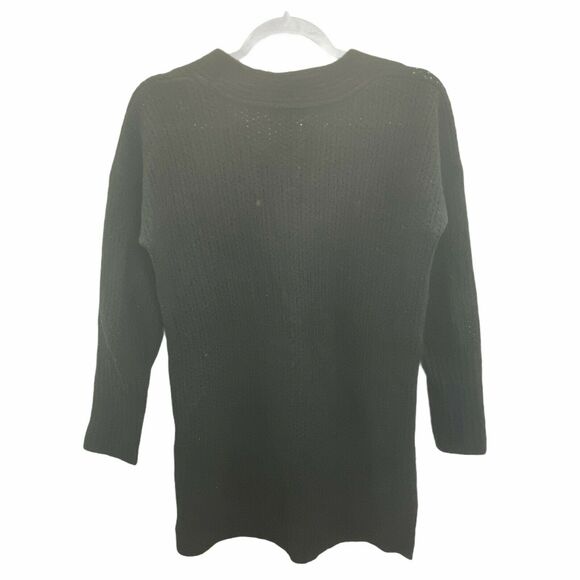 Banana Republic Womens Merino Wool Sweater Black S Knit Long Sleeve V-Neck - Picture 5 of 7